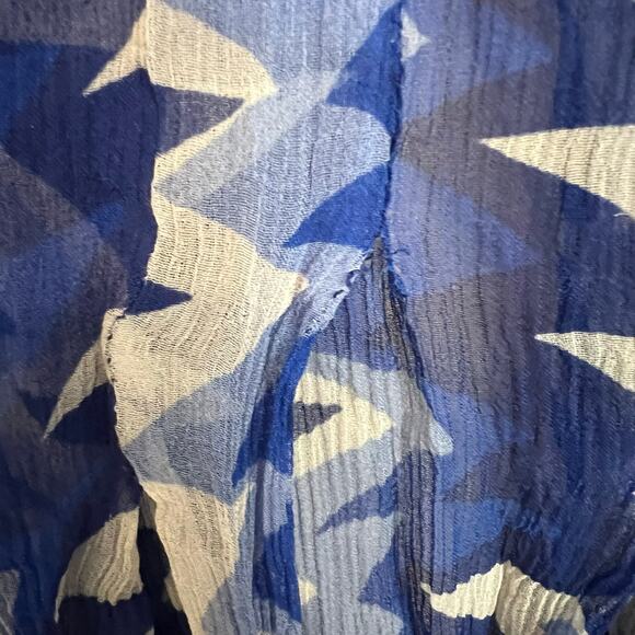 Chanel 100% Silk Chiffon Midi Dress EU 36 US 4 Small Sleeveless Blue White - Picture 12 of 13